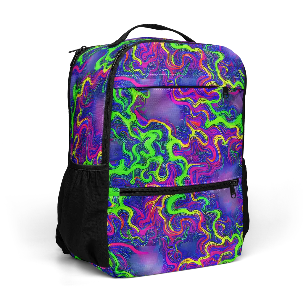 Electric Ribbons on Utility Backpack — Right Front