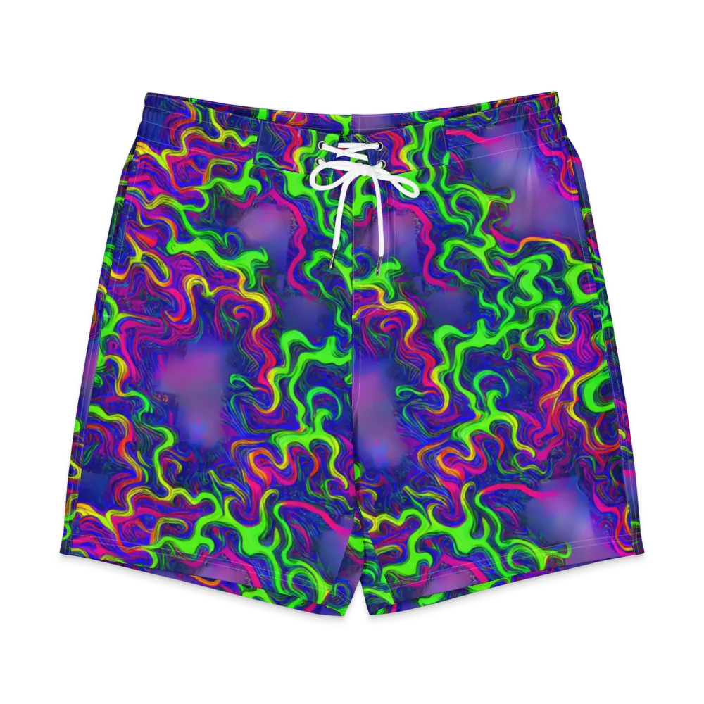 Electric Ribbons on Men's Board Shorts — Front