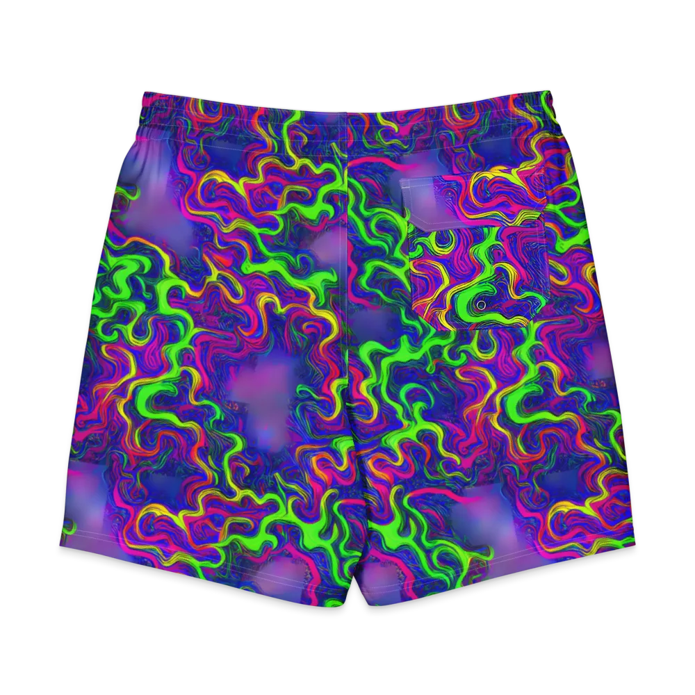 Electric Ribbons on Men's Board Shorts — Back
