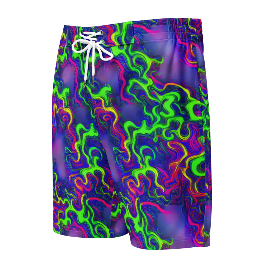 Electric Ribbons on Men's Board Shorts — Front