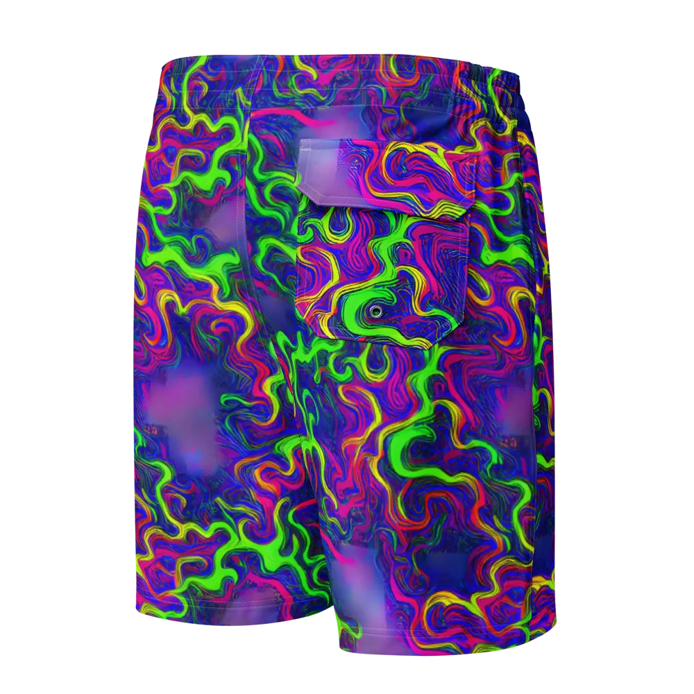 Electric Ribbons on Men's Board Shorts — Back