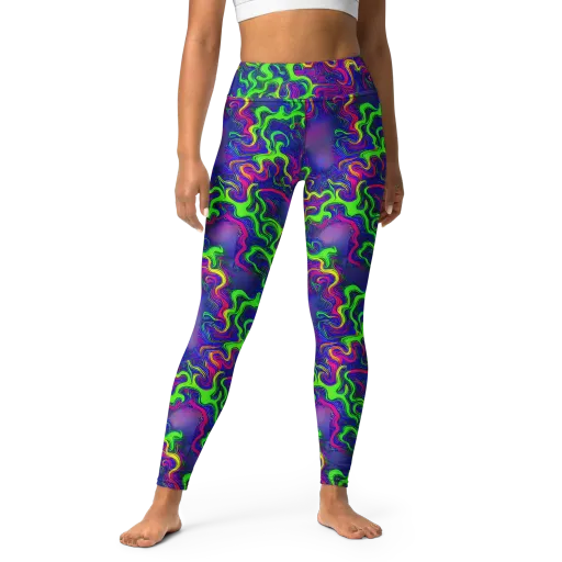 Electric Ribbons on a Yoga Leggings