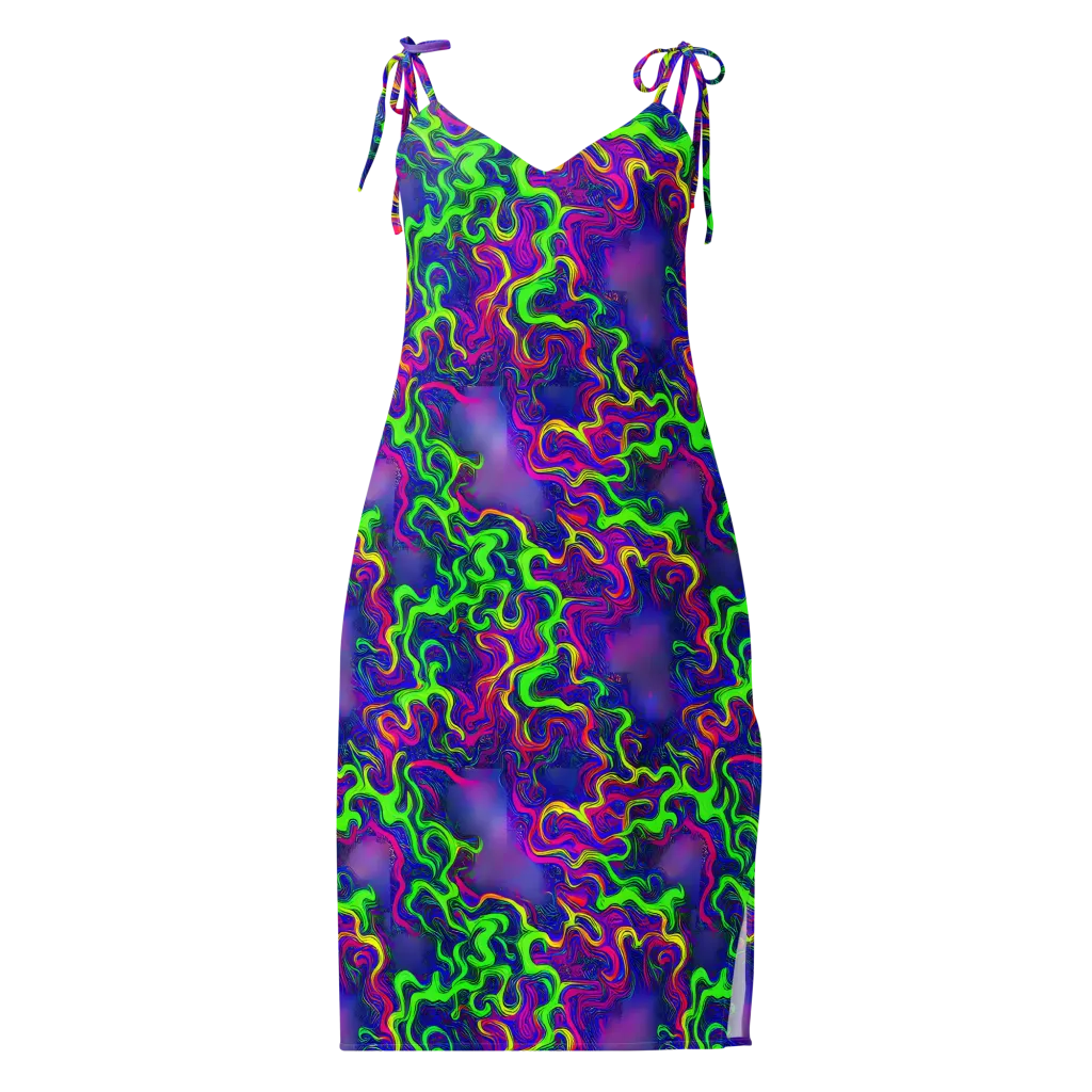 Electric Ribbons on Slip Dress — Front