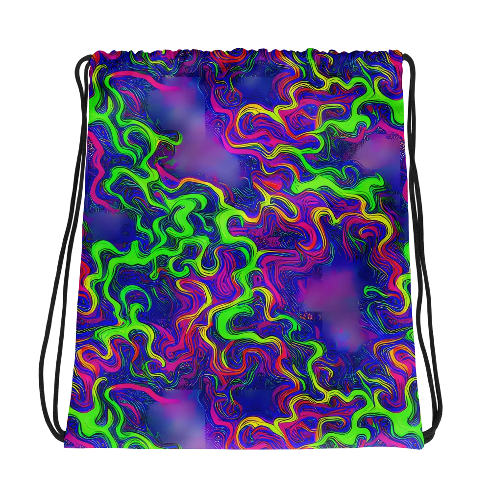 Electric Ribbons on Drawstring Bag — Photo