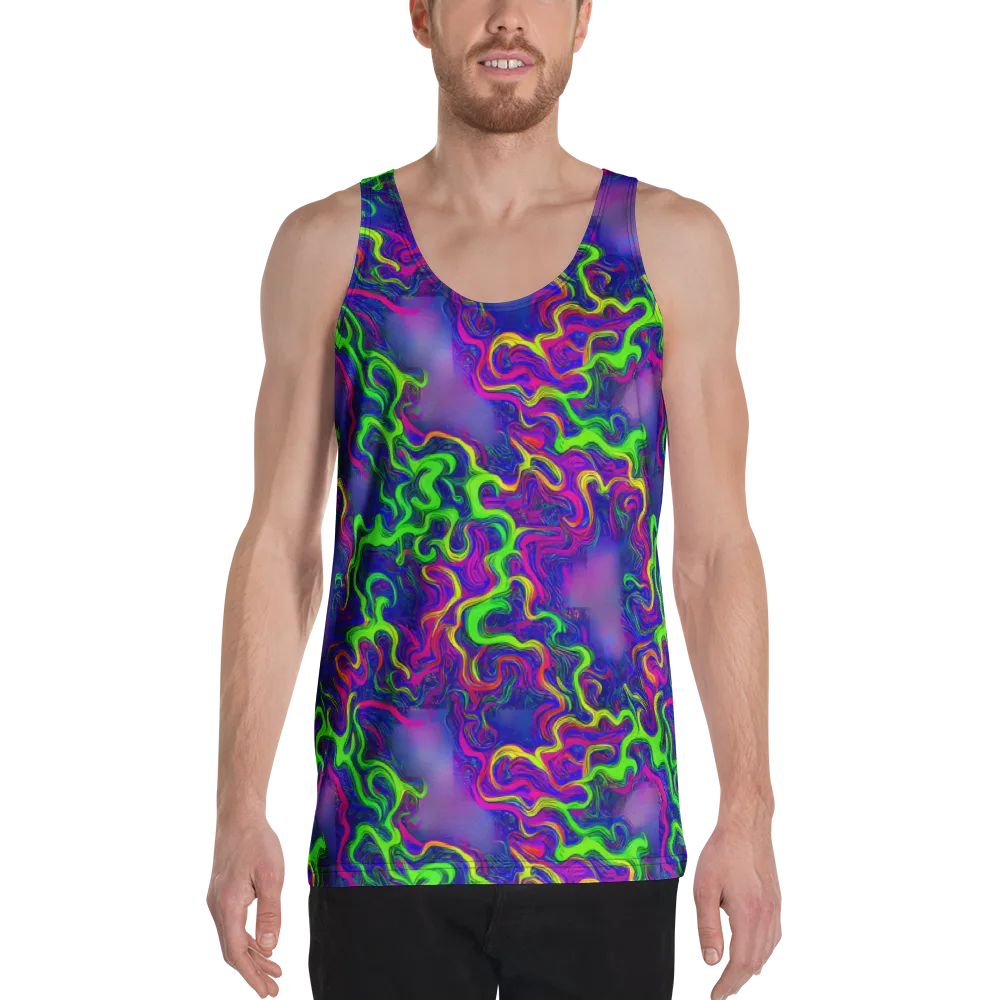 Electric Ribbons on Men's Tank Top — Front