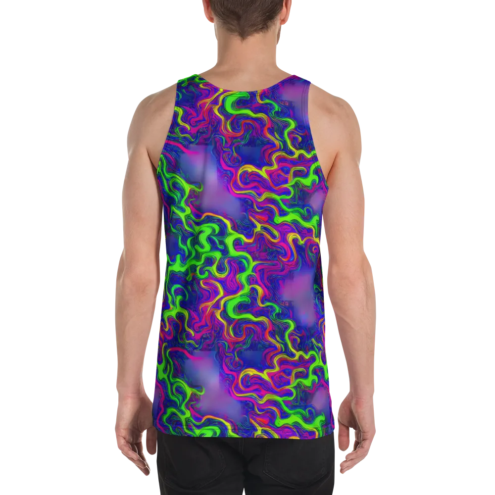 Electric Ribbons on Men's Tank Top — Back