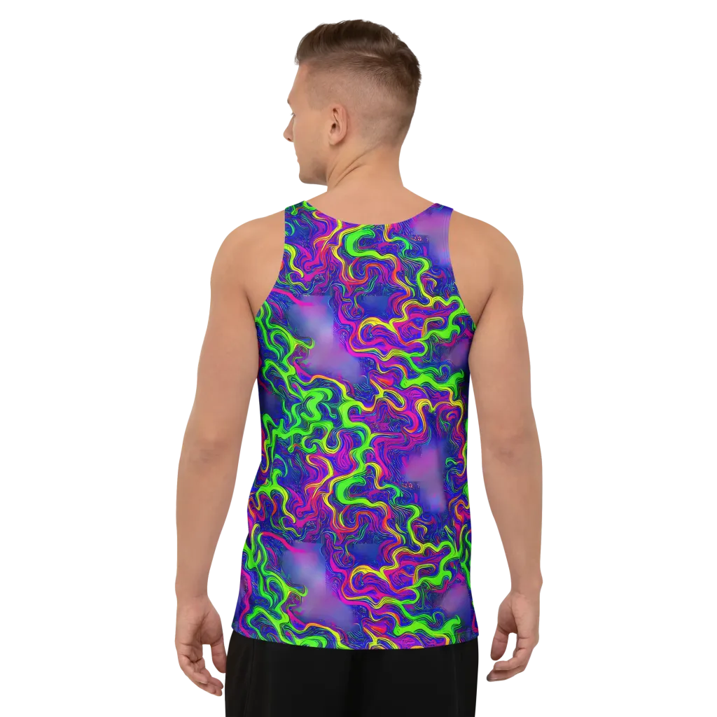 Electric Ribbons on Men's Tank Top — Back