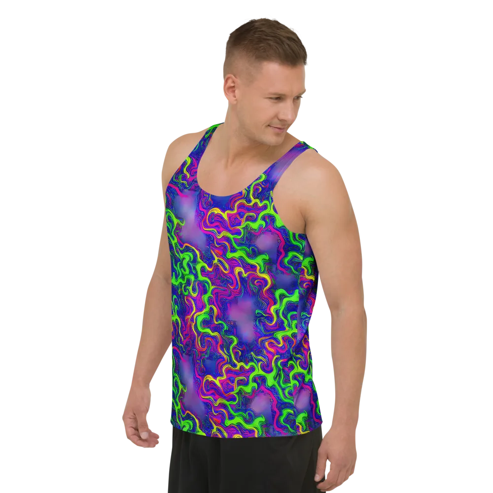 Electric Ribbons on Men's Tank Top — Left Front