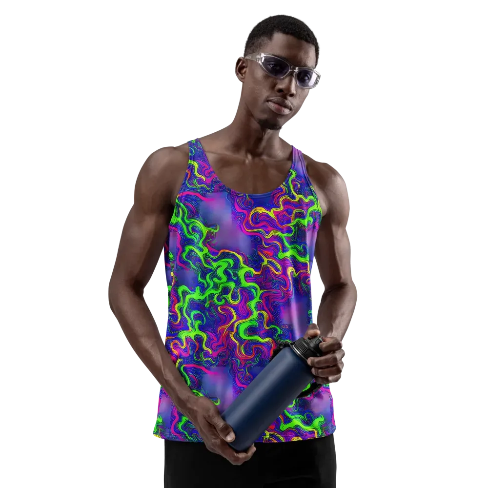 Electric Ribbons on Men's Tank Top — Front