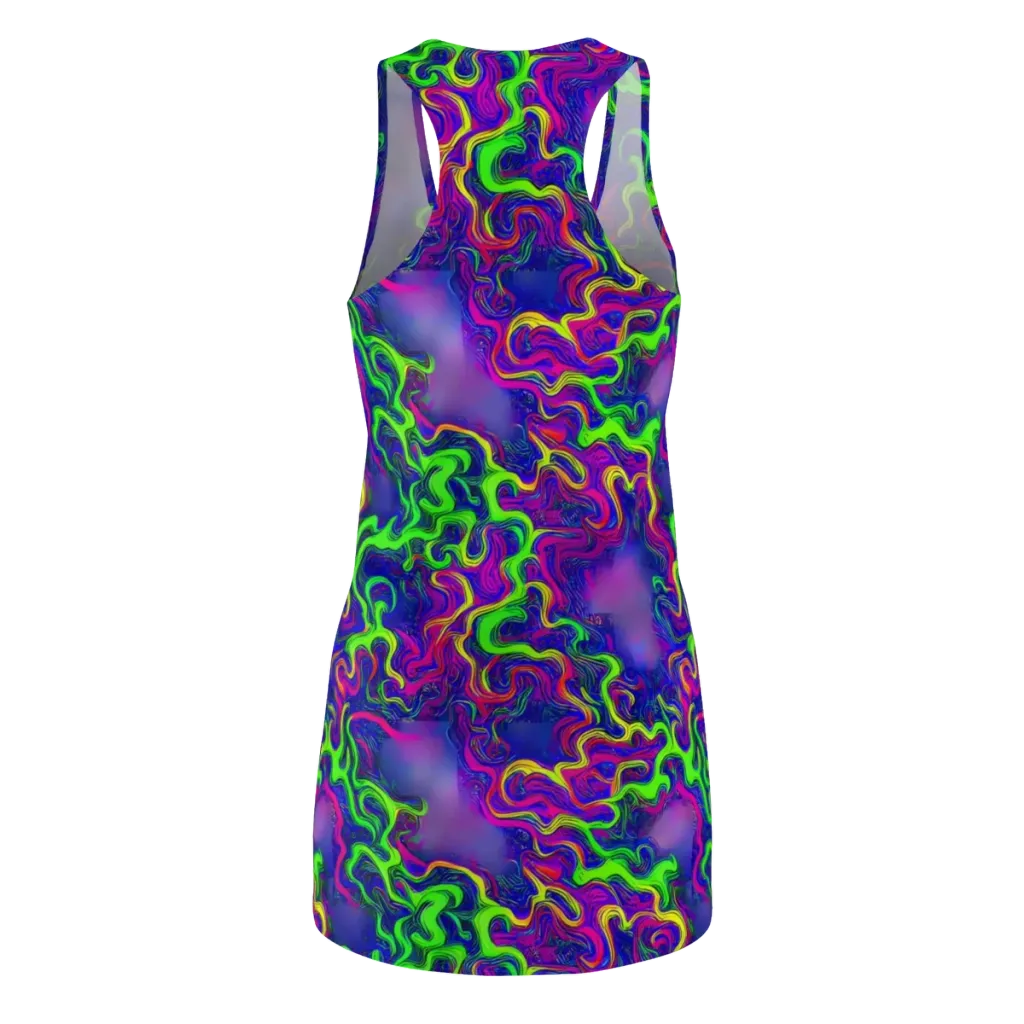 Electric Ribbons on Racerback Dress — Back