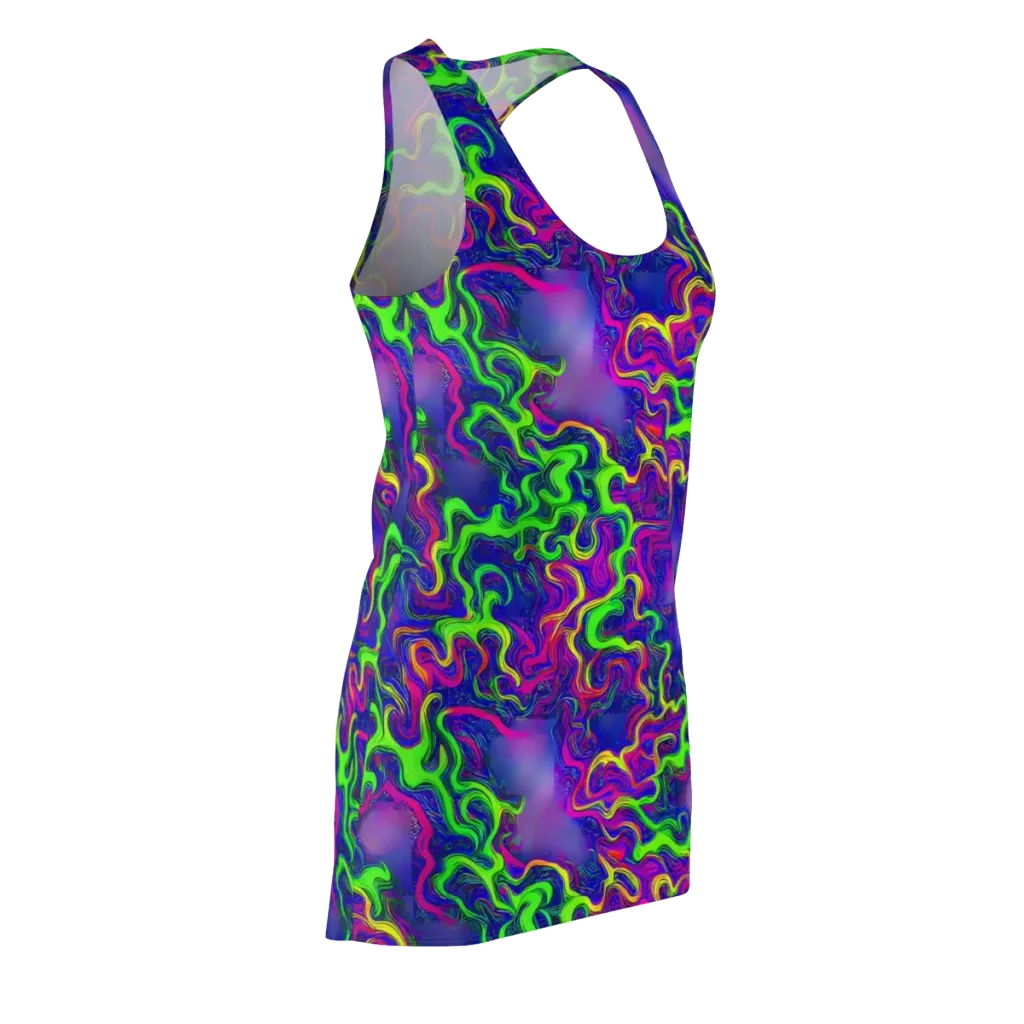 Electric Ribbons on Racerback Dress — Front Side