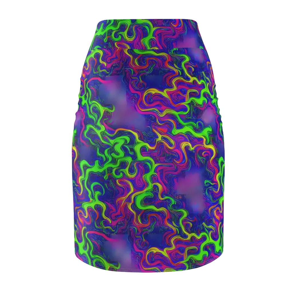 Electric Ribbons on Pencil Skirt — Back