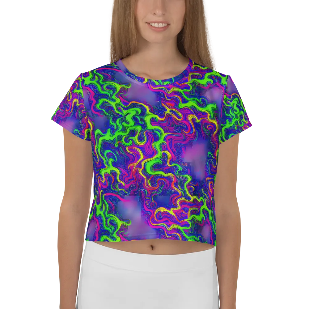 Electric Ribbons on Crop Tee — Front