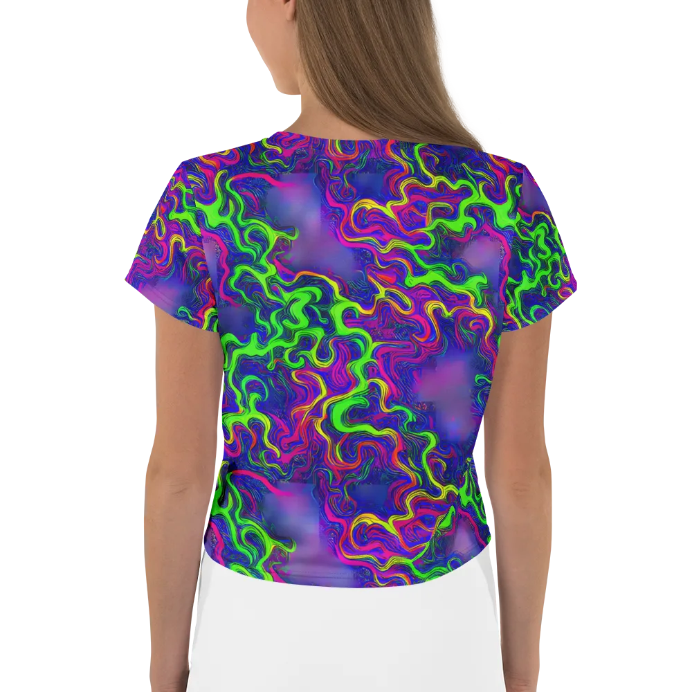Electric Ribbons on Crop Tee — Back