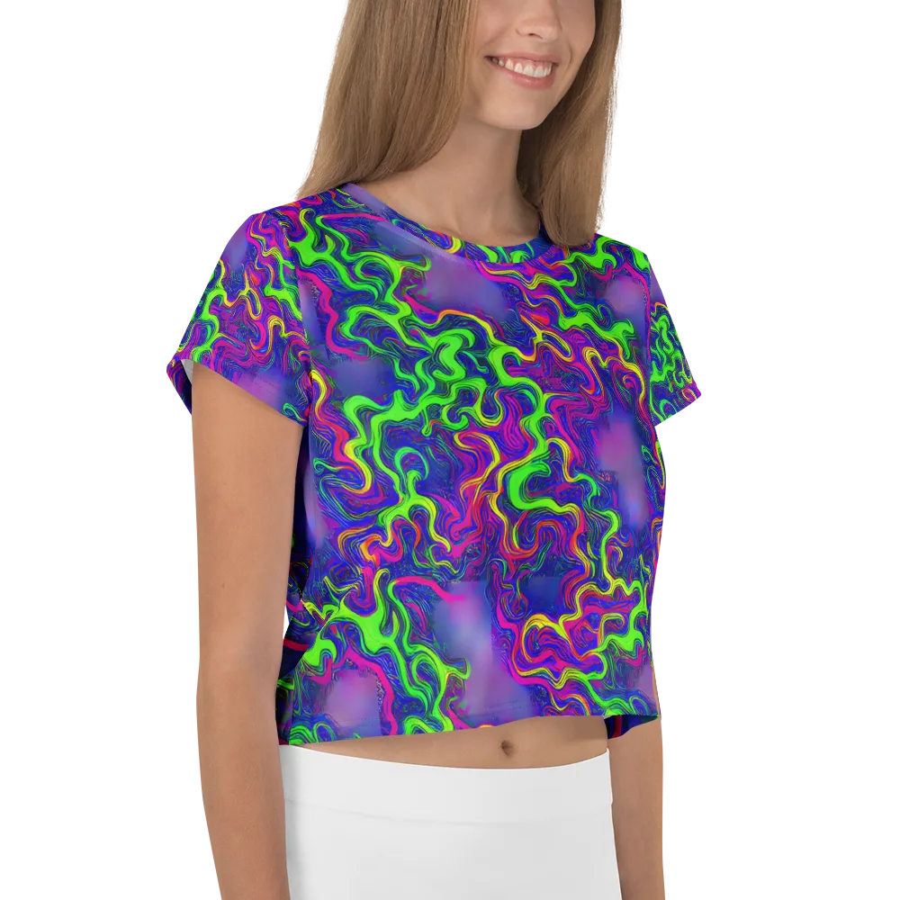 Electric Ribbons on Crop Tee — Right