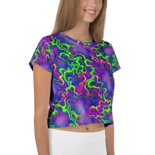 Electric Ribbons on a Crop Tee