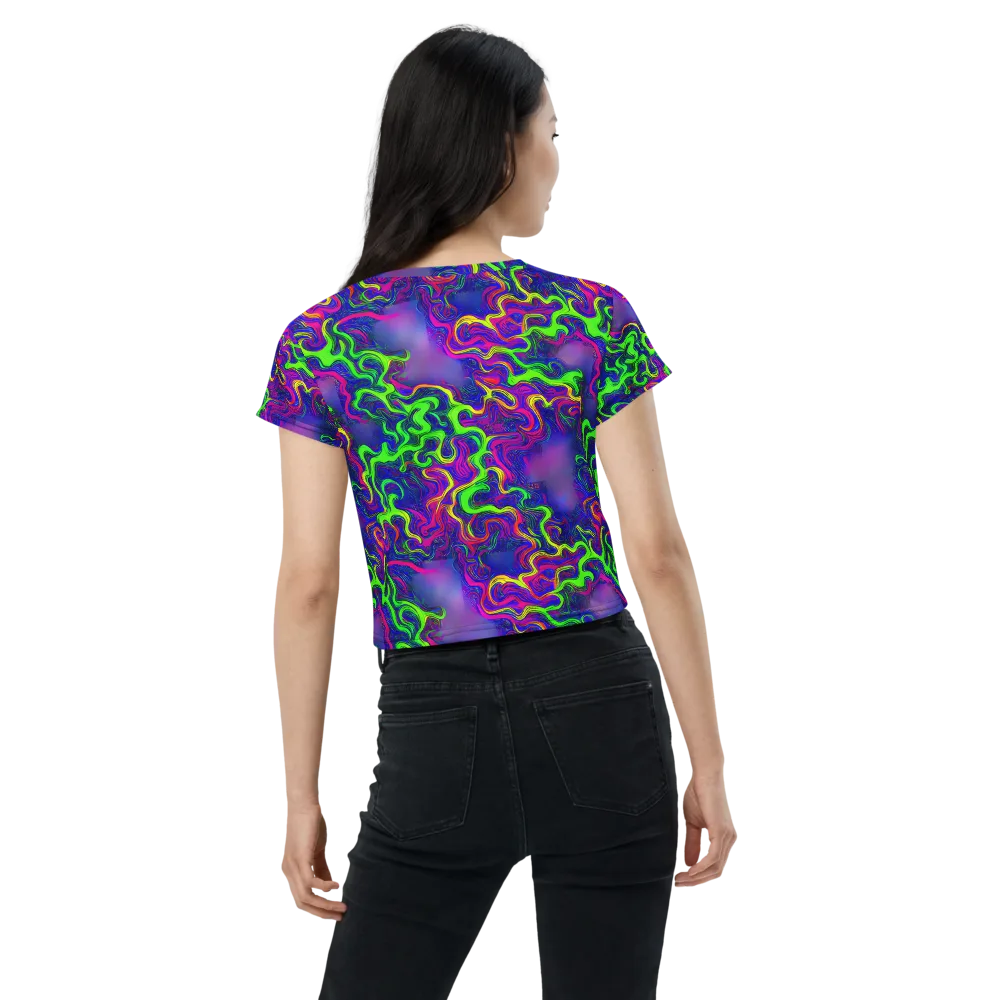 Electric Ribbons on Crop Tee — Back