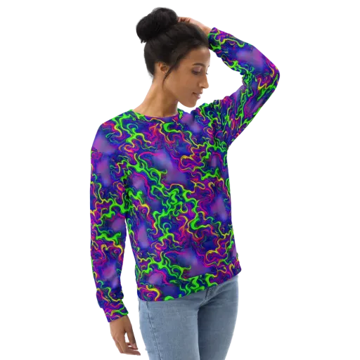 Electric Ribbons on a Sweatshirt