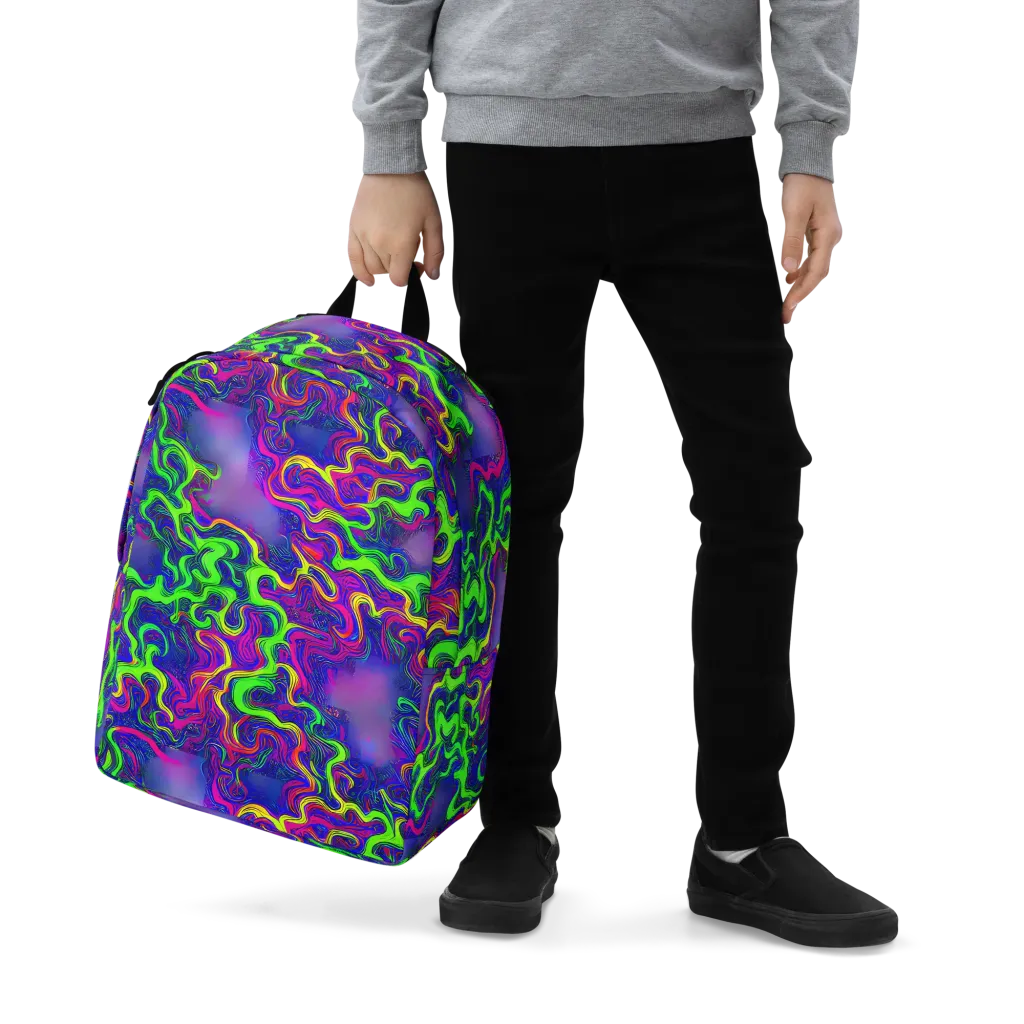 Electric Ribbons on Minimalist Backpack — Zoomed-in