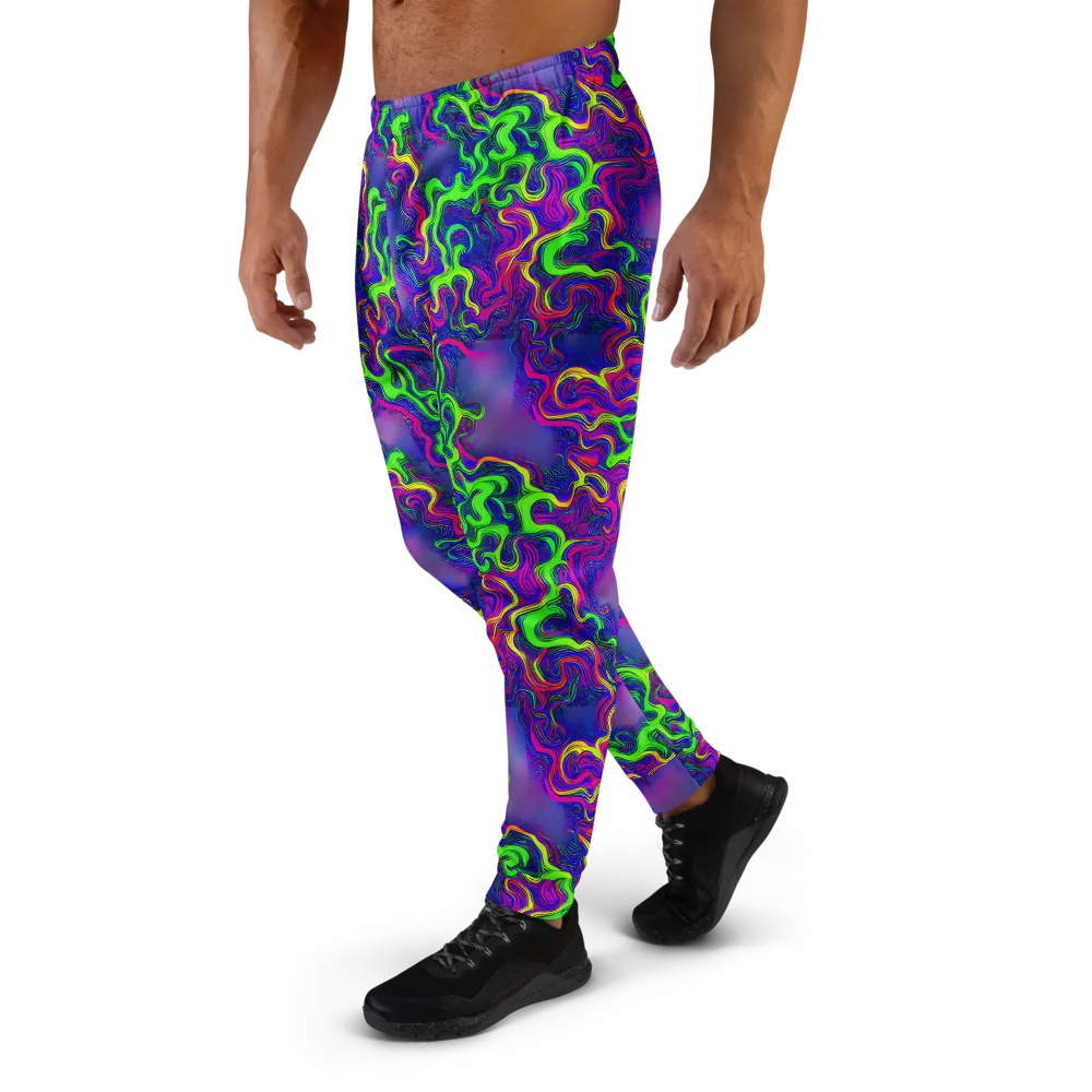 Electric Ribbons on Men's Joggers — Left