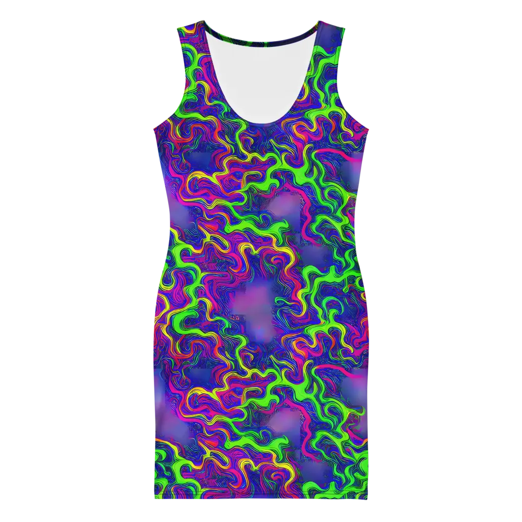 Electric Ribbons on Bodycon Dress — Front