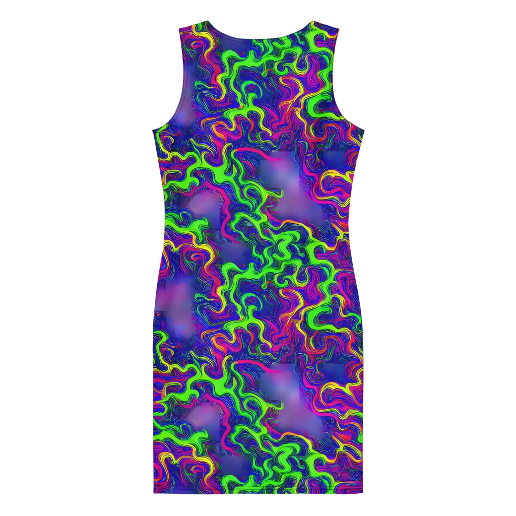 Electric Ribbons on Bodycon Dress — Back