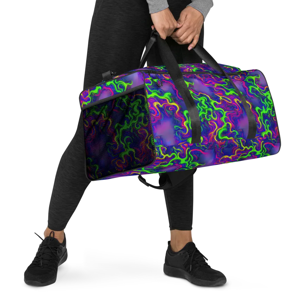 Electric Ribbons on Duffle Bag — Right Front
