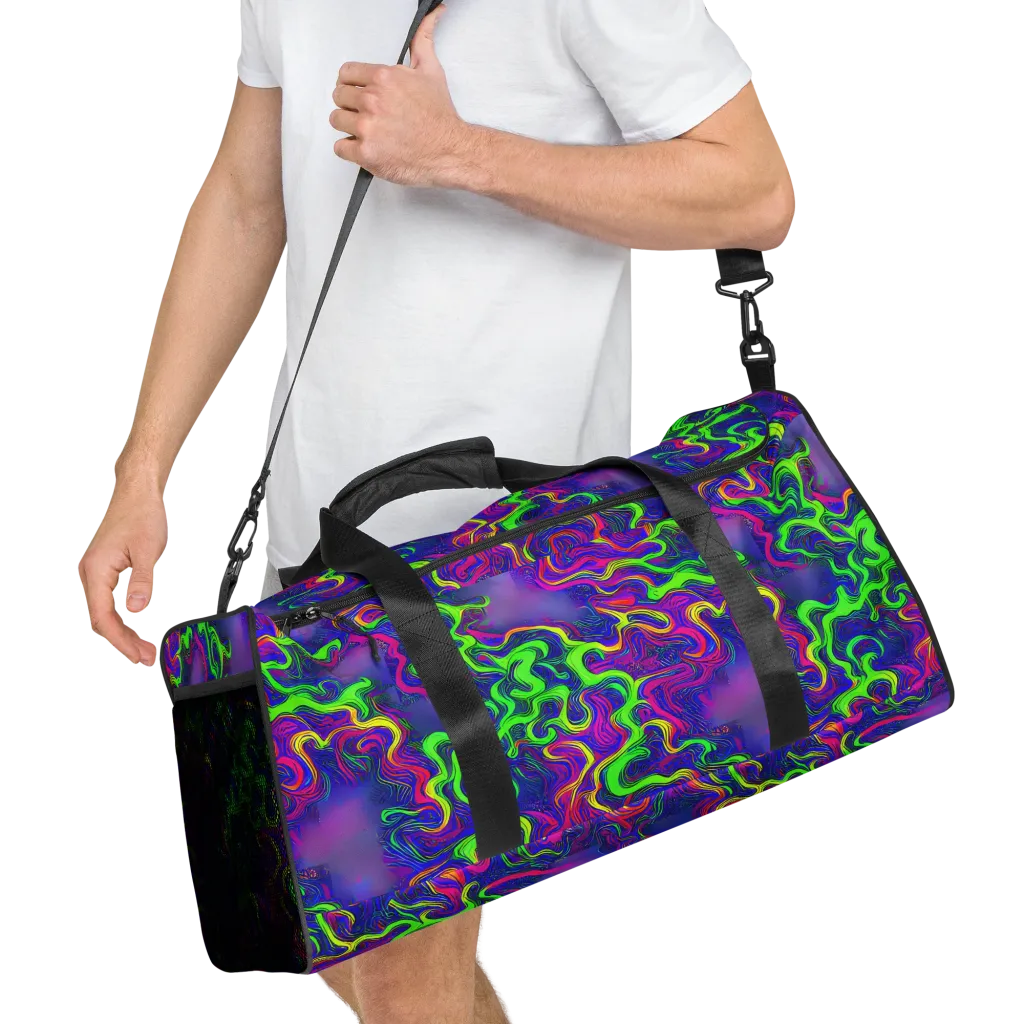 Electric Ribbons on Duffle Bag — Right Front