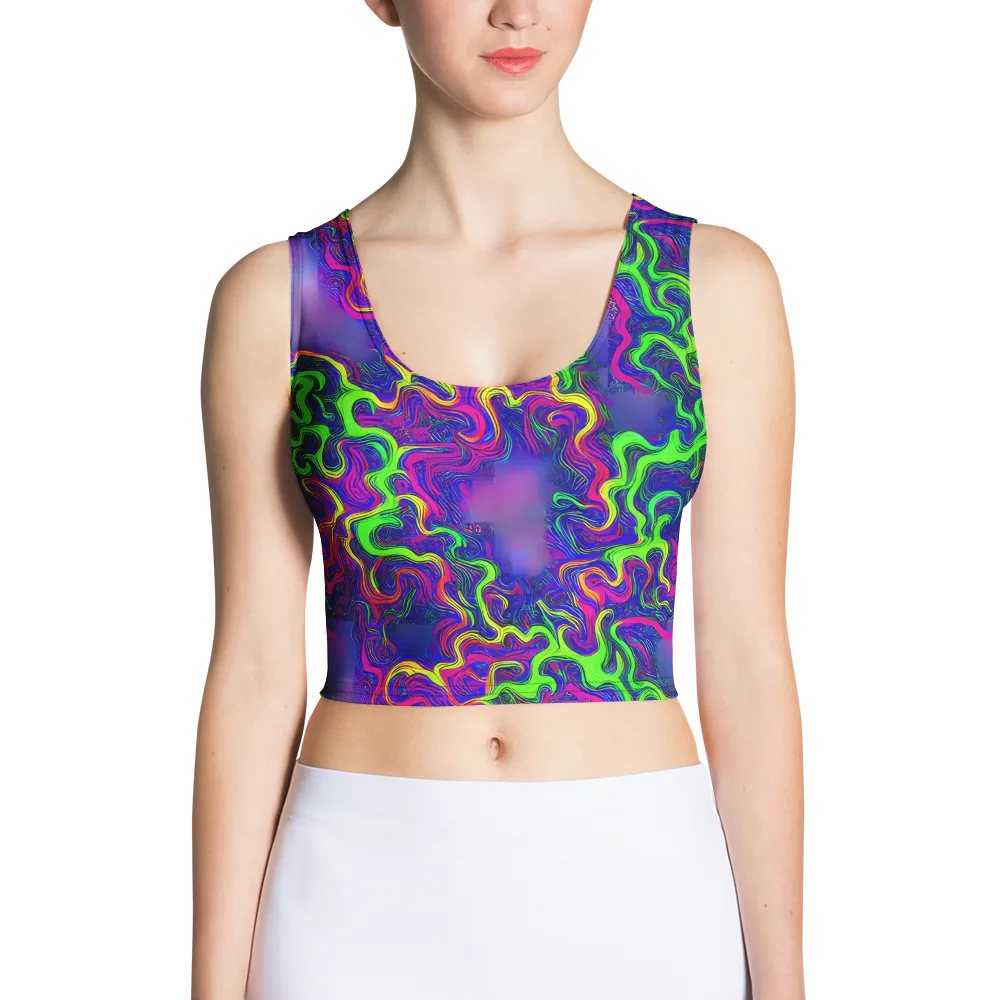 Electric Ribbons on Crop Top — Front