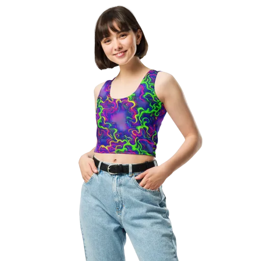 Electric Ribbons on a Crop Top
