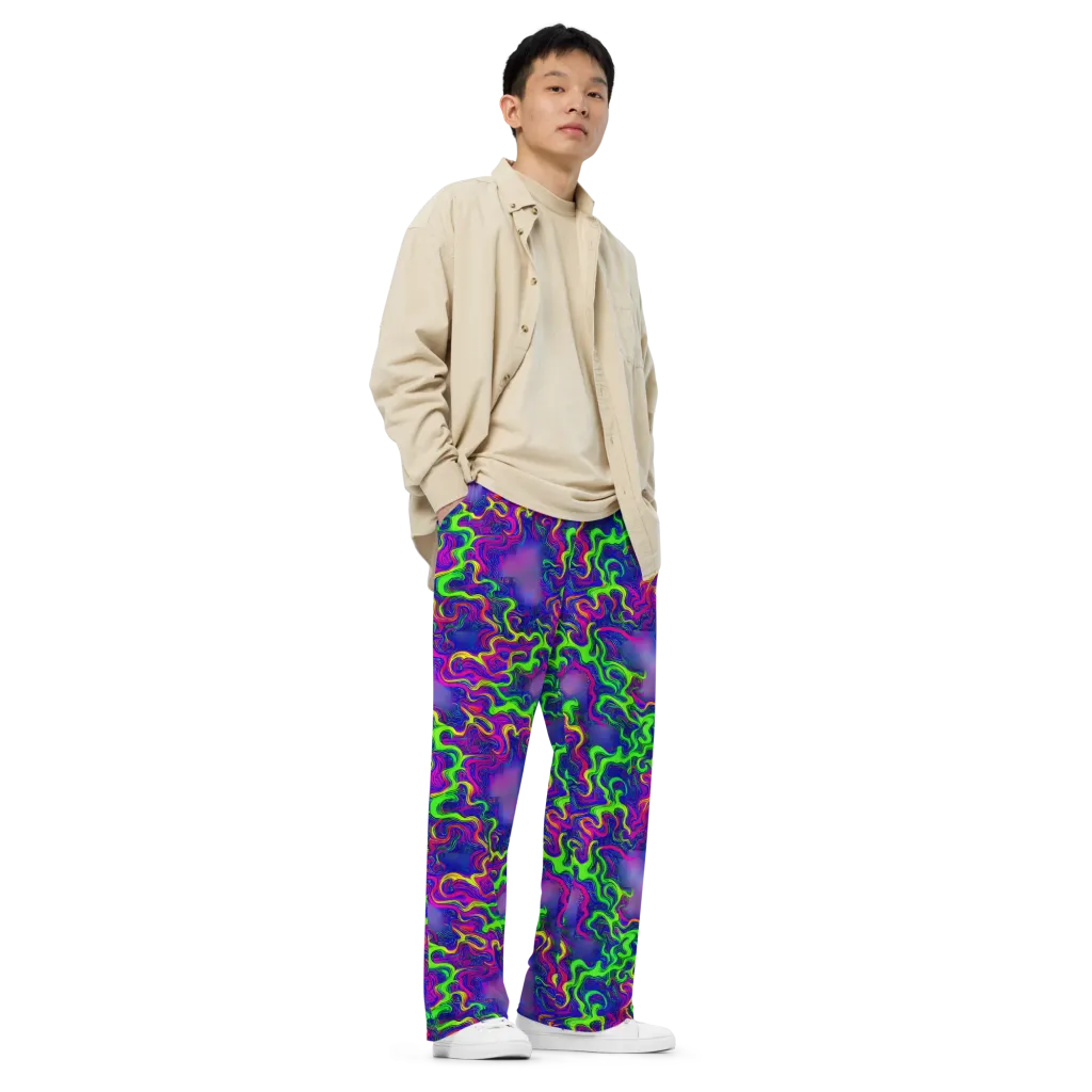 Electric Ribbons on Wide-Leg Pants — Right Front