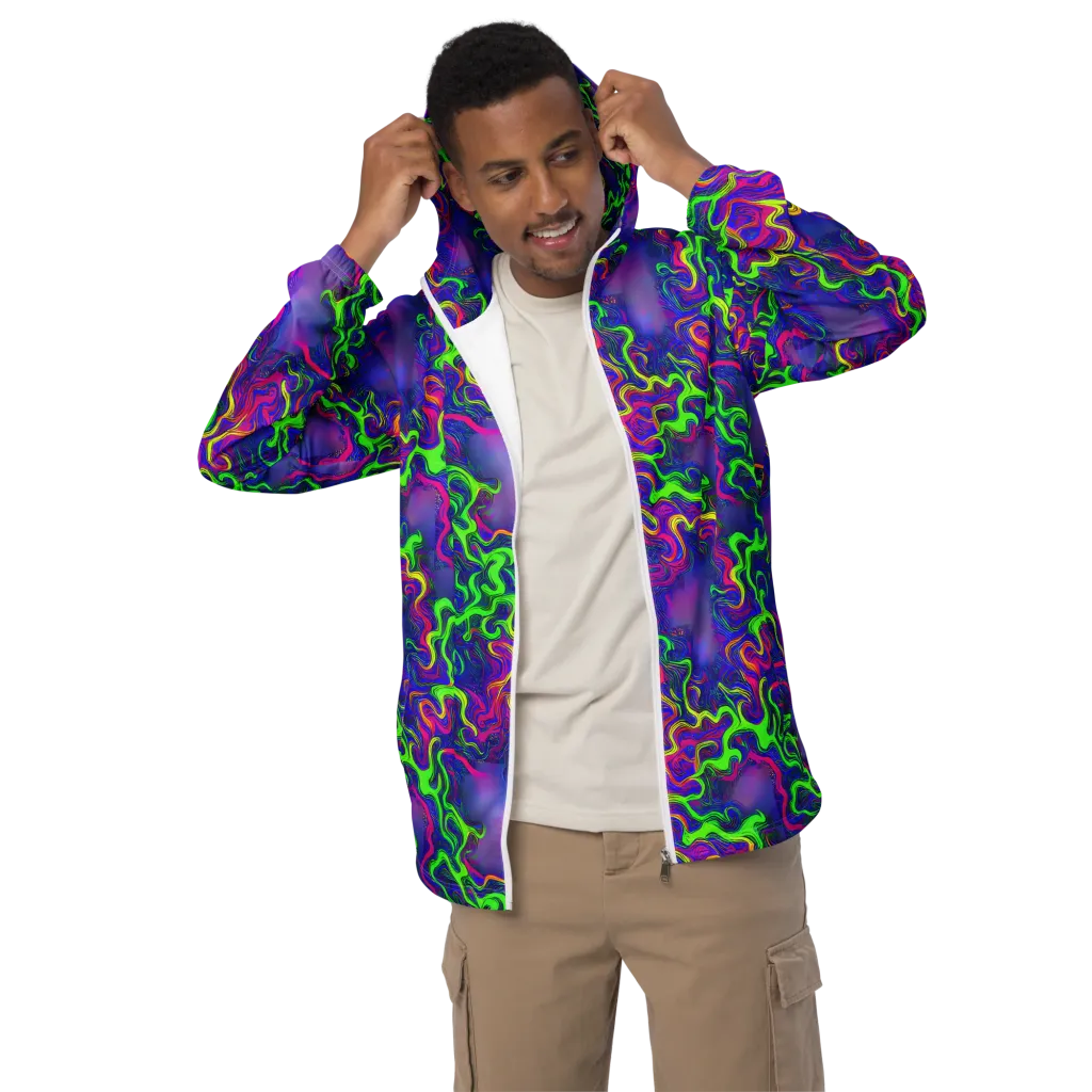 Electric Ribbons on Men's Windbreaker — Front