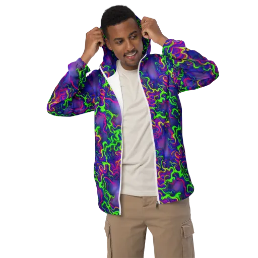 Electric Ribbons on a Men's Windbreaker