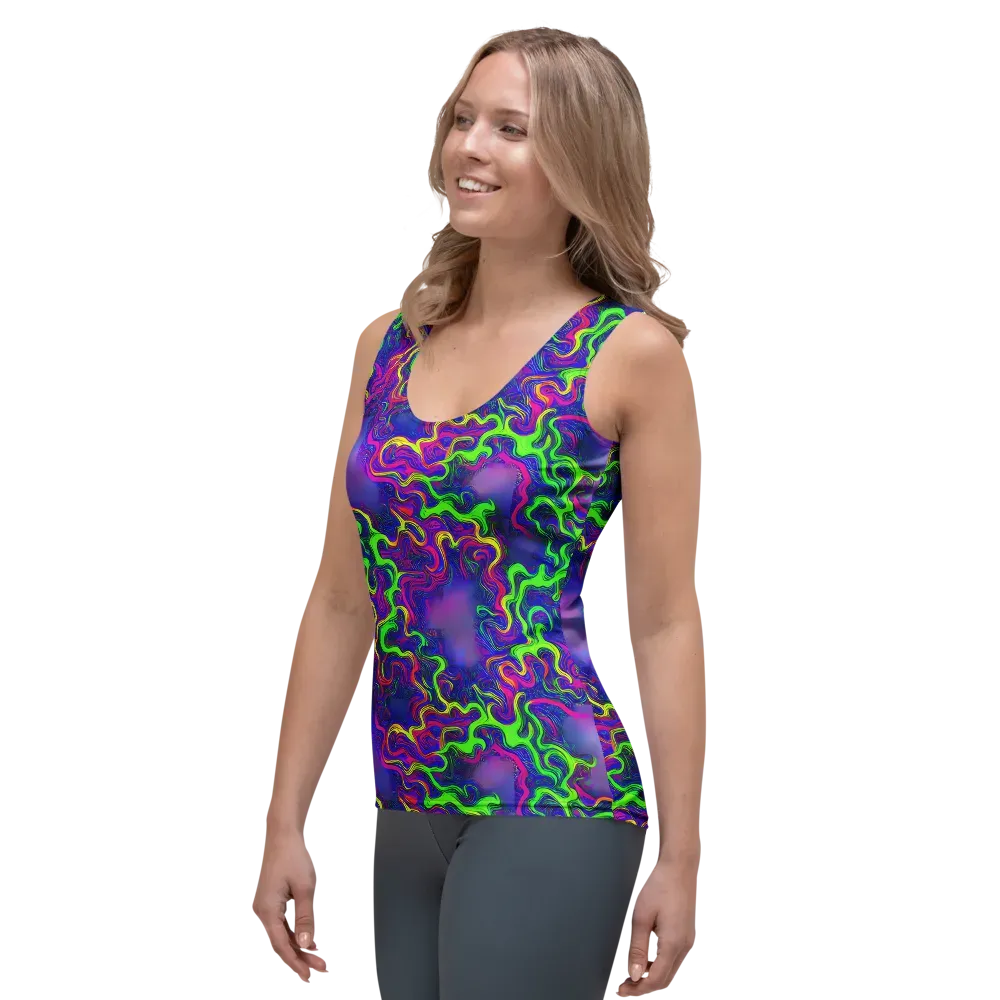 Electric Ribbons on Women's Tank Top — Left Front