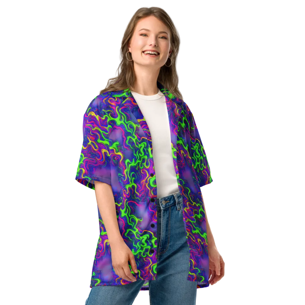 Electric Ribbons on Button Shirt — Front