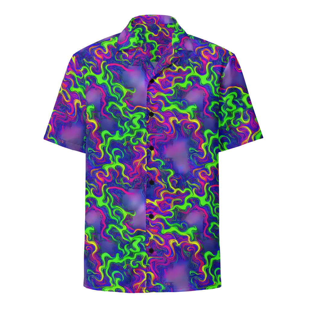 Electric Ribbons on Button Shirt — Front