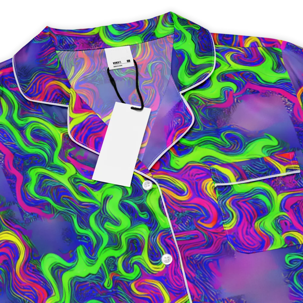 Electric Ribbons on Women's Short Sleeve Pajama Top — Product details