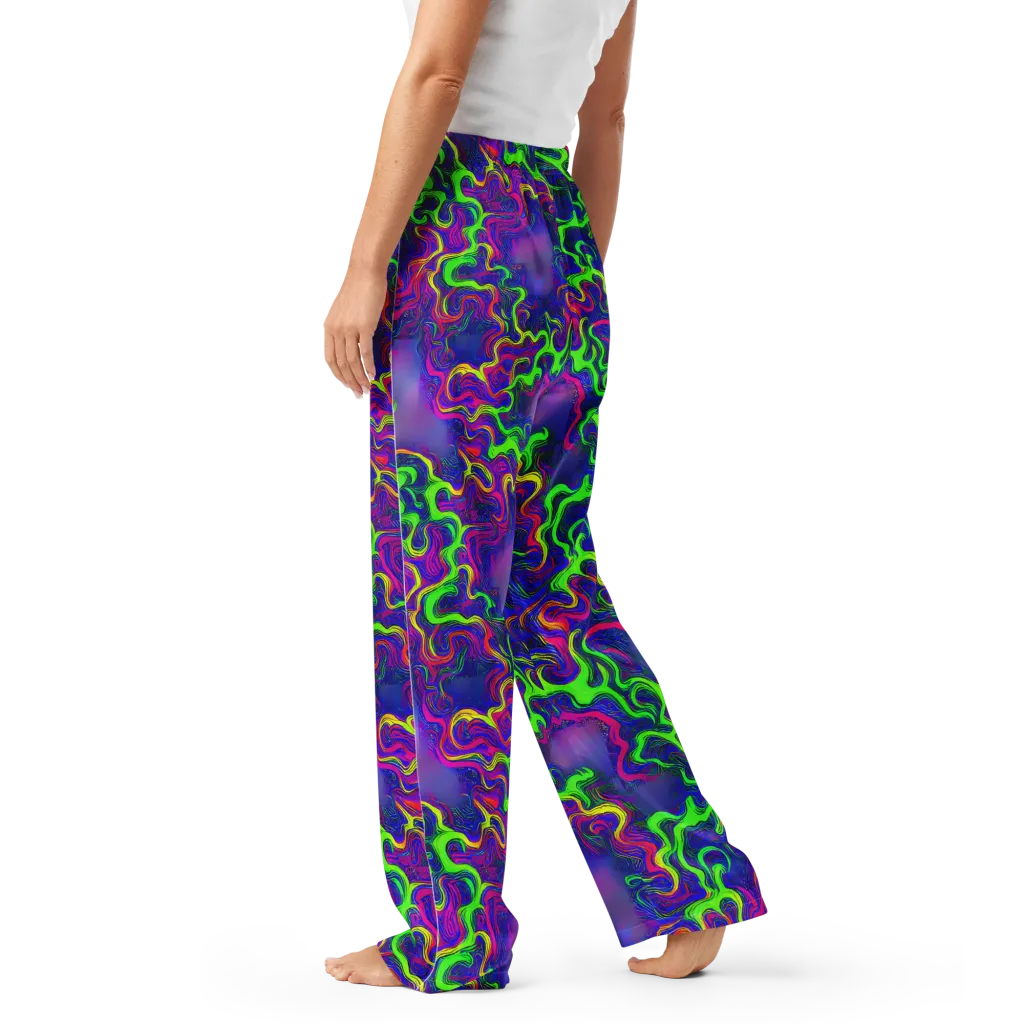 Electric Ribbons on Women's Pajama Pants — Left