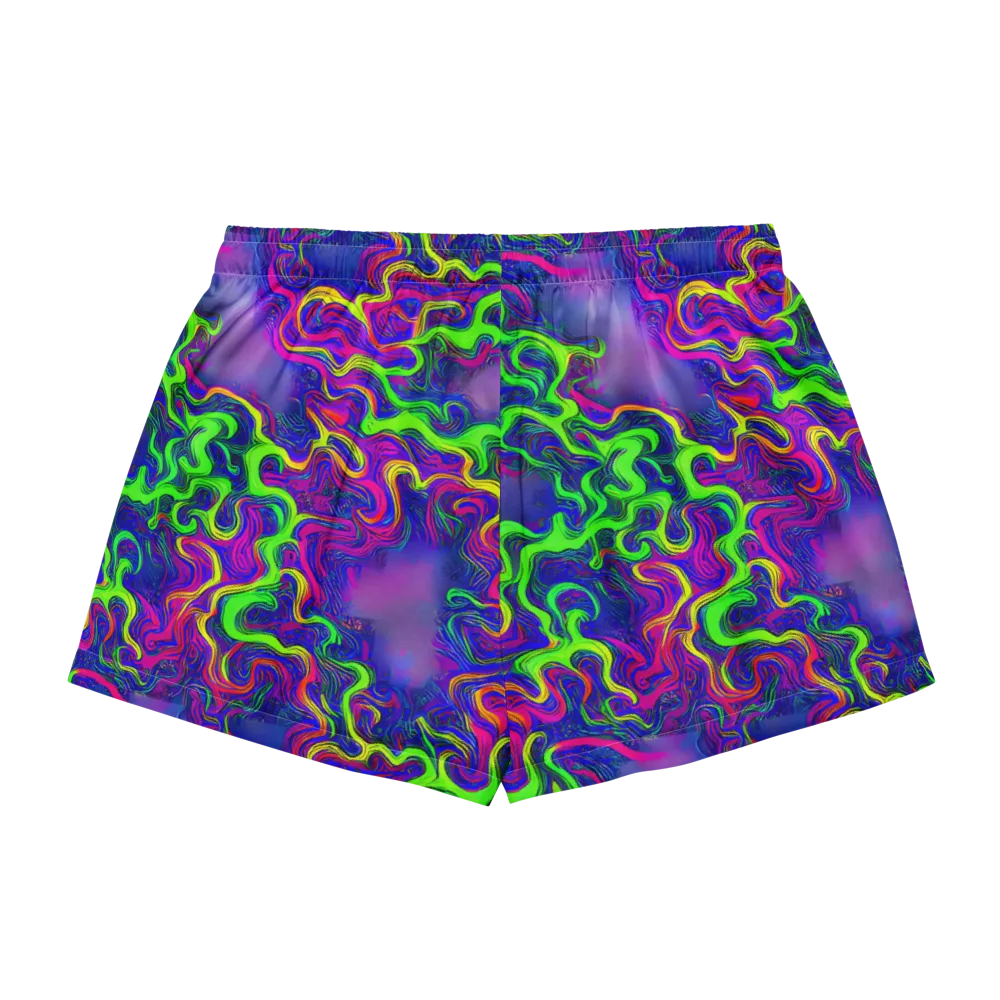 Electric Ribbons on Women's Pajama Shorts — Back
