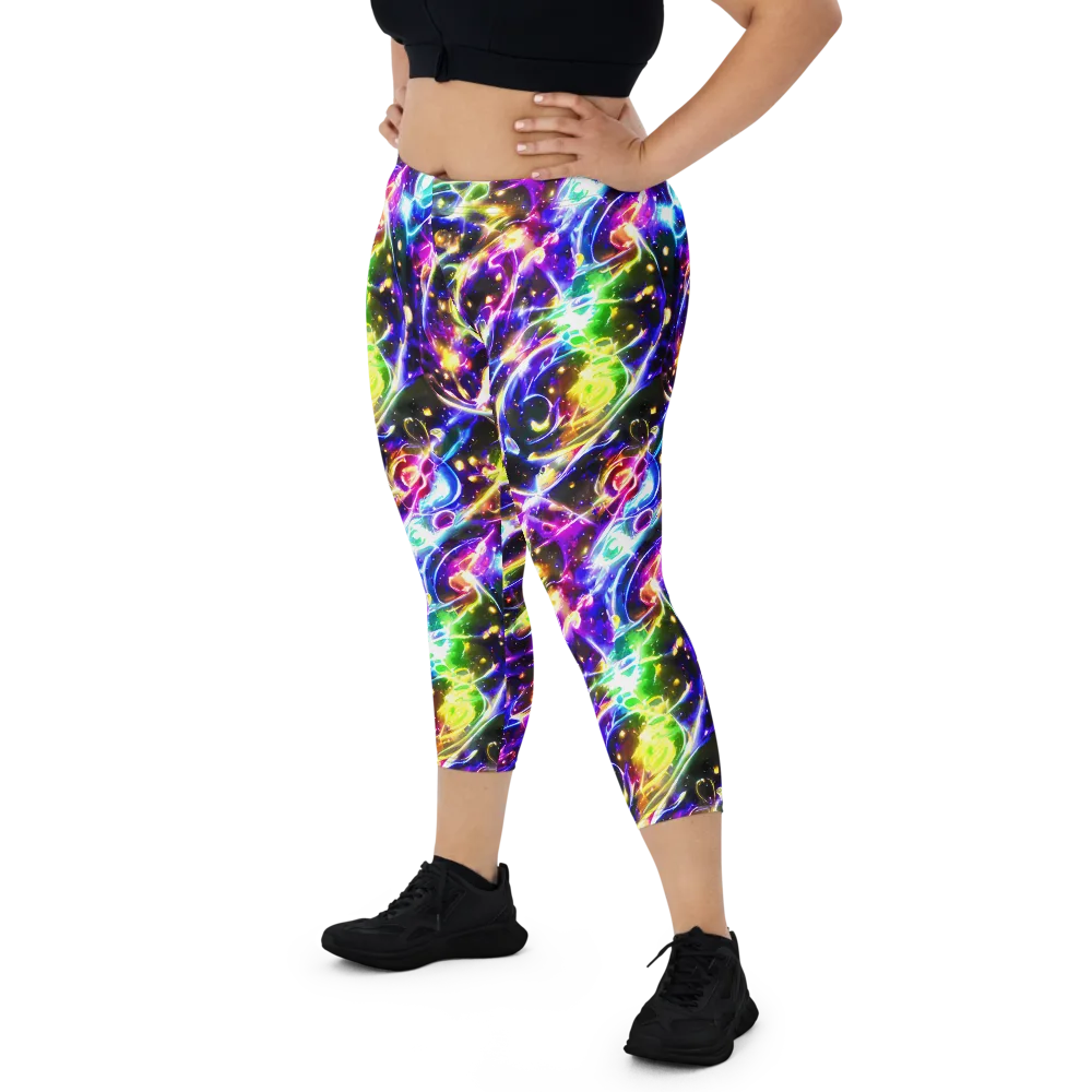 Prismatic Storm on Capri Leggings — Front