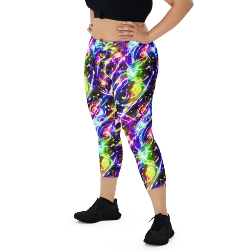 Prismatic Storm on a Capri Leggings