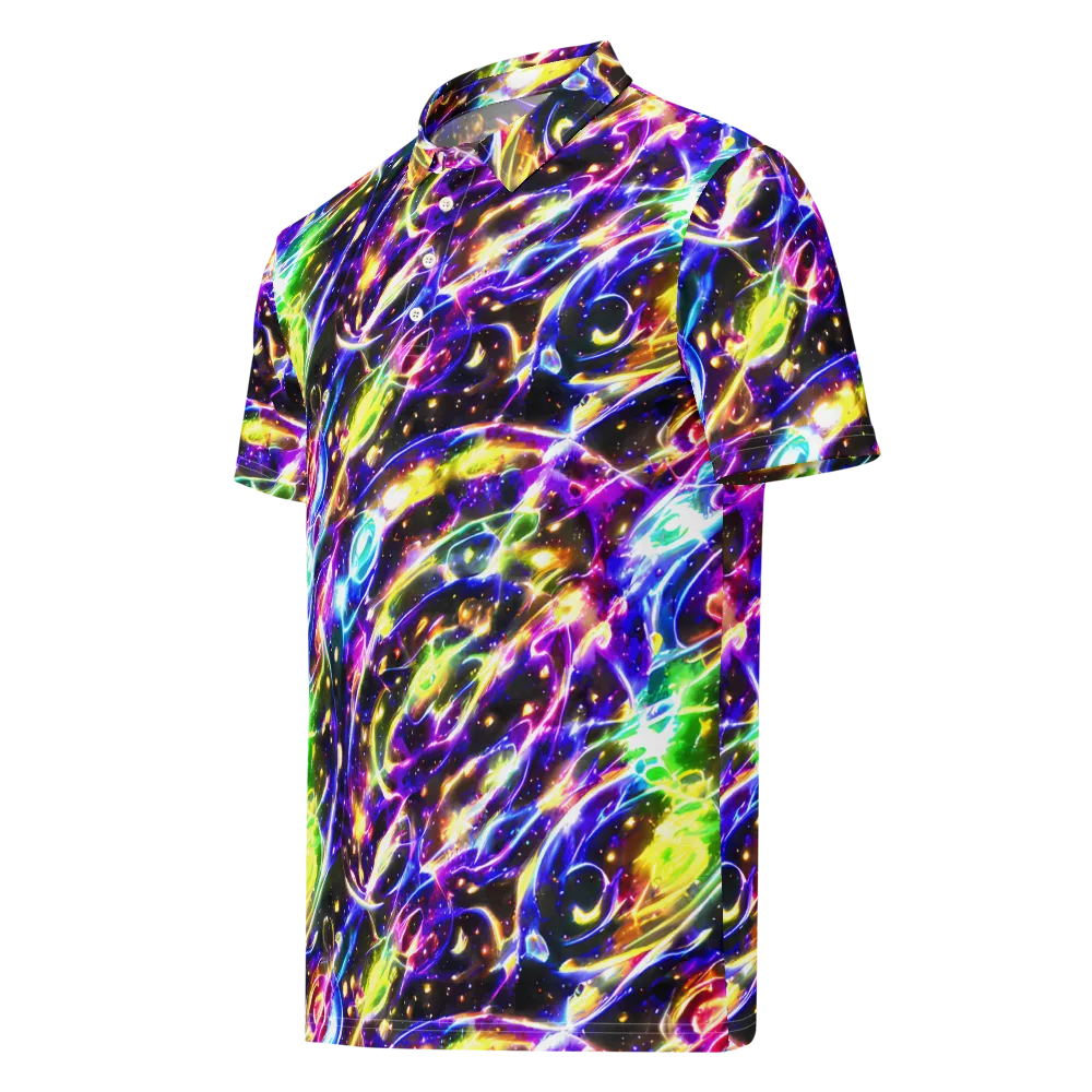 Prismatic Storm on Men's Slim Fit Polo Shirt — Left Front