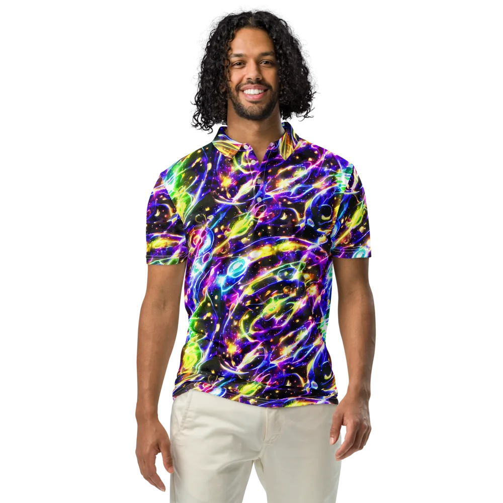 Prismatic Storm on Men's Slim Fit Polo Shirt — Front