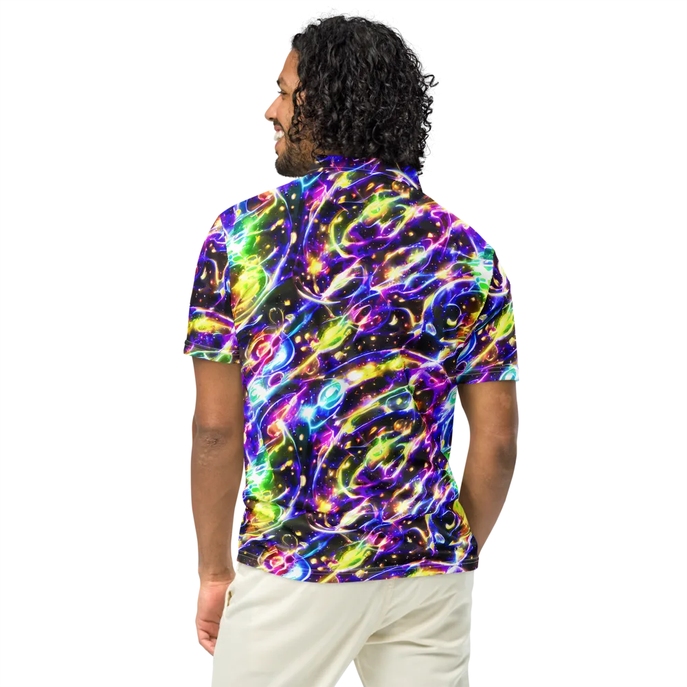 Prismatic Storm on Men's Slim Fit Polo Shirt — Back