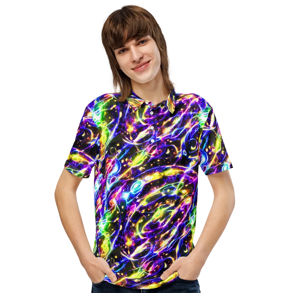 Prismatic Storm on Men's Slim Fit Polo Shirt — Front