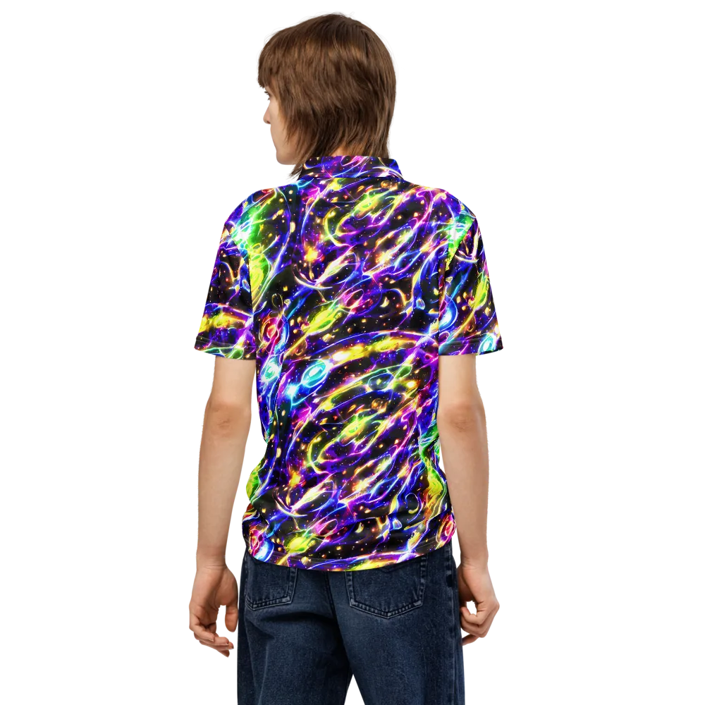 Prismatic Storm on Men's Slim Fit Polo Shirt — Back