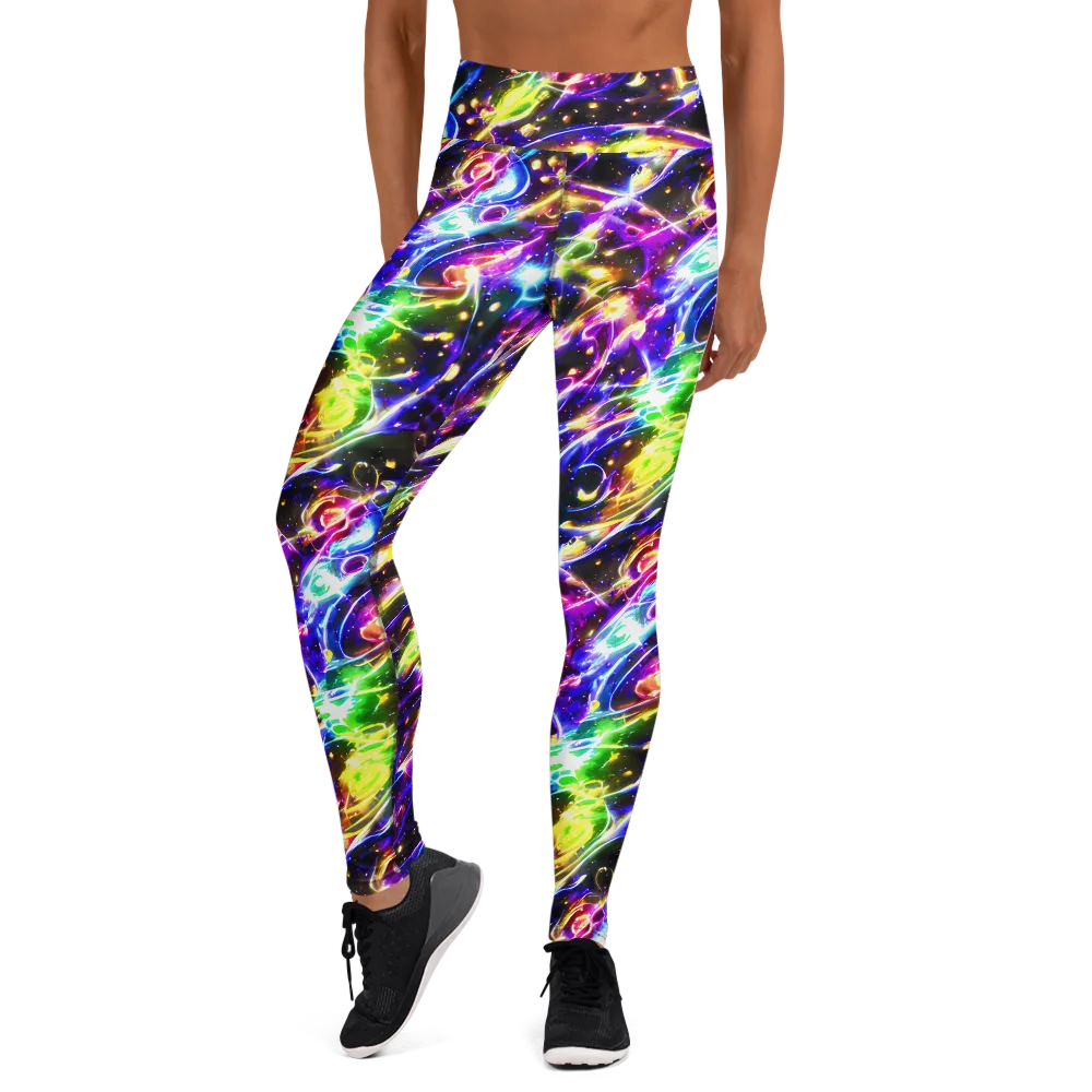 Prismatic Storm on Yoga Leggings — Front