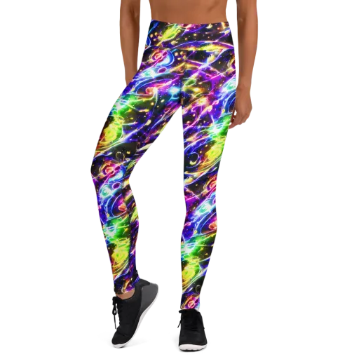 Prismatic Storm on a Yoga Leggings