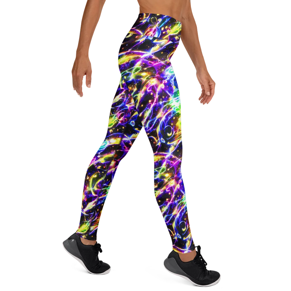 Prismatic Storm on Yoga Leggings — Right