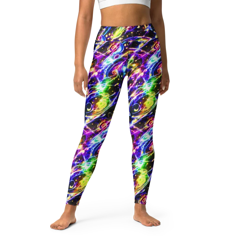 Prismatic Storm on Yoga Leggings — Front